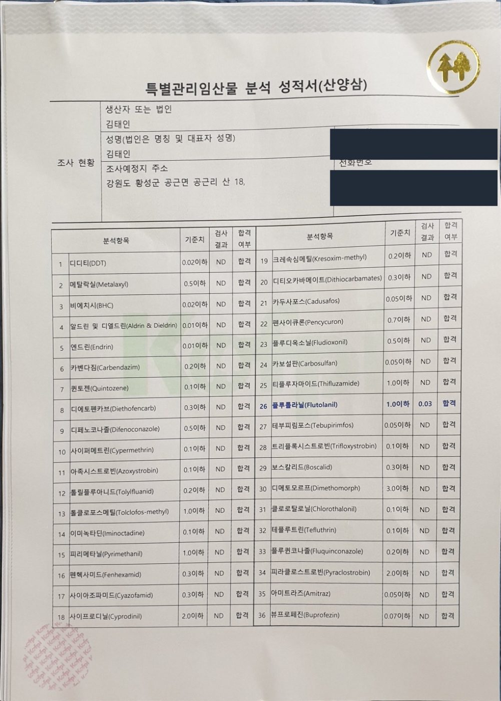 분석 성적서 (1)